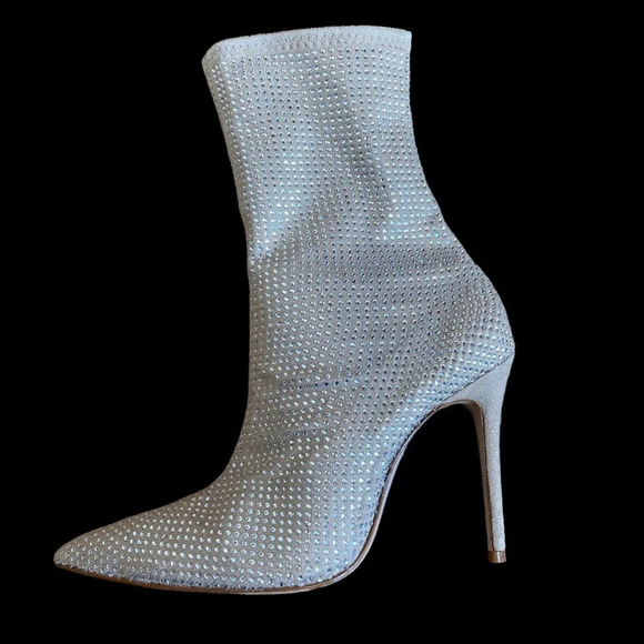 Schutz Sybil Crystal Zip Stiletto Bootie  Sz: 8.5 - Picture 3 of 11